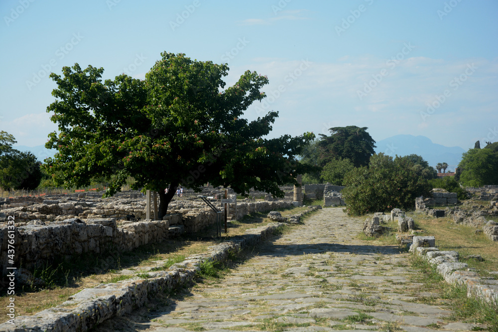 Italia : Veduta del parco Archeologico di Paestum,2 Giugno 2021.