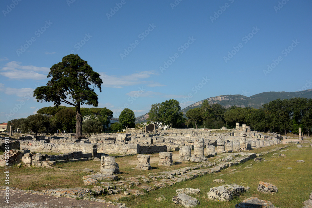 Italia : Veduta del parco Archeologico di Paestum,2 Giugno 2021.