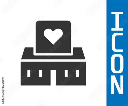 Grey Volunteer center icon isolated on white background. Vector