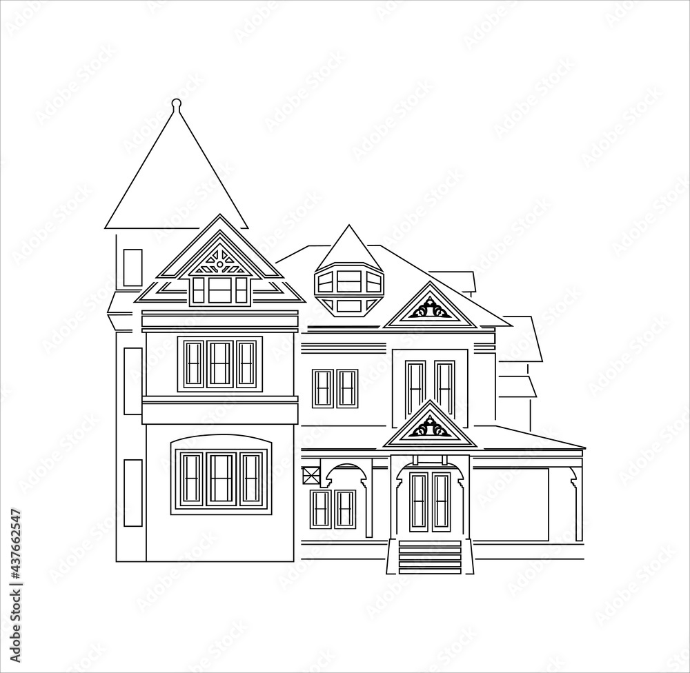 Classic house design illustration vector eps format , suitable for your design needs, logo, illustration, animation, etc.
