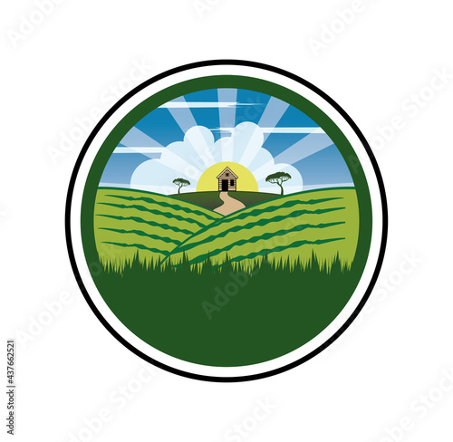 Farm logo design illustration   suitable for your design needs  T-shirt  logo  illustration  animation  etc. 