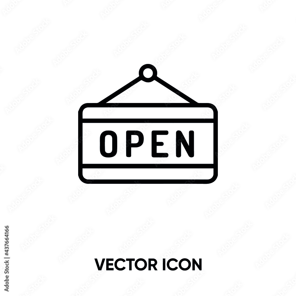 Open vector icon. Modern, simple flat vector illustration for website or mobile app. Open sign symbol, logo illustration. Pixel perfect vector graphics Open vector icon. Modern, simple flat vector illustration for website or mobile app. Open sign symbol, logo illustration. Pixel perfect vector graphics