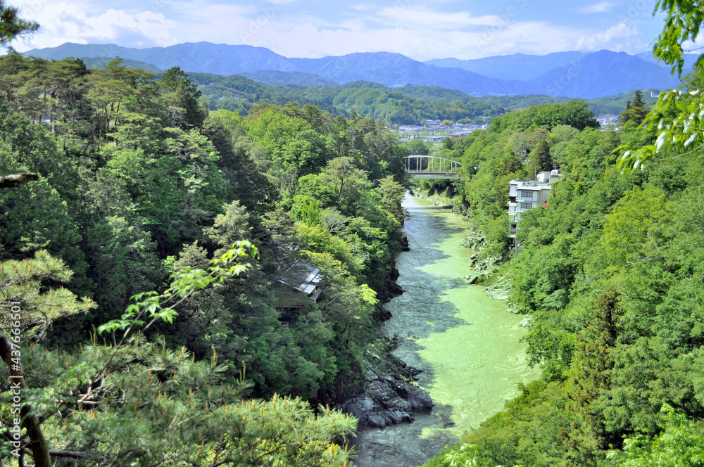 長野県飯田市　名勝　天竜峡の風景