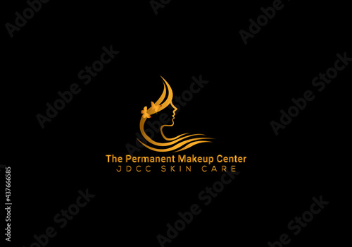 Abstract makeup center vector logo design