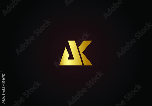 Free Download Initial logo letter AK lowercase linked sliced template. Modern Gold Abstract Design for business company. Vector Illustration. - GFXLoad