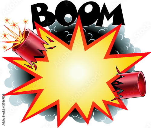 bomb explosion cartoon style vector background