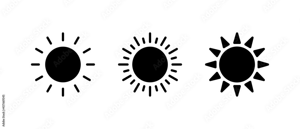 Fototapeta premium Sun icon set, Sun symbol vector