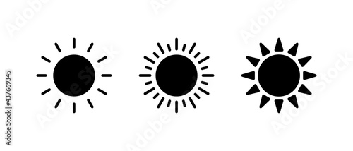 Sun icon set, Sun symbol vector