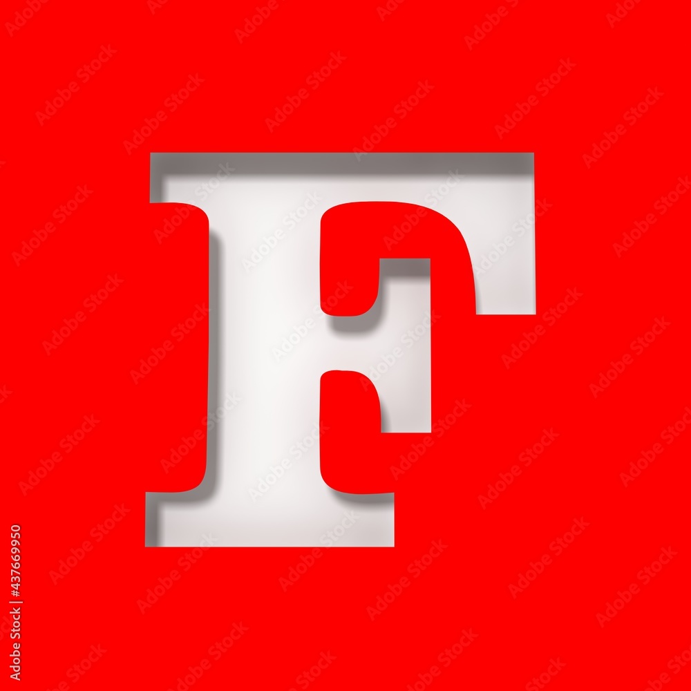 F letter white sign cut out stencil alphabet capital letter 3d rendering on red background in high resolution for print and presentations F letter white sign cut out stencil alphabet capital letter 3d rendering on red background in high resolution for print and presentations