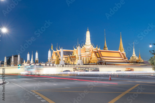 Schilderij op canvas Wat Phra Kaew -the Temple of Emerald Buddha- in the Grand Palace of Thailand in
