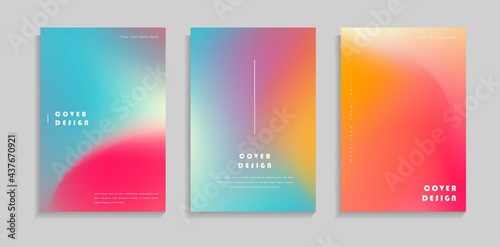 Set Trendy Colorful Abstract Gradient Mesh Cover Background. Can Be Used For Poster, Flyer, Wallpaper Or Banner.