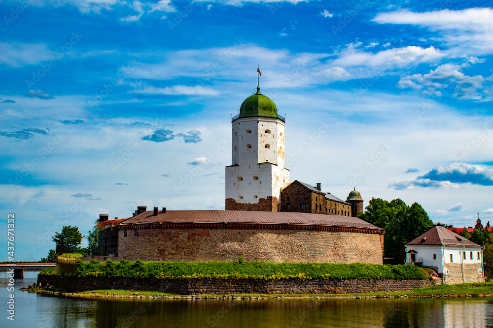 Vyborg Castle.Old Castle in Vyborg.June 2021.