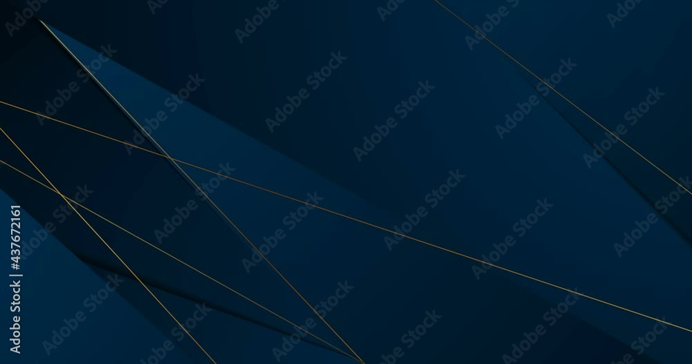Dark blue corporate abstract motion background with golden lines. Seamless looping. Video animation 4K 4096x2160
