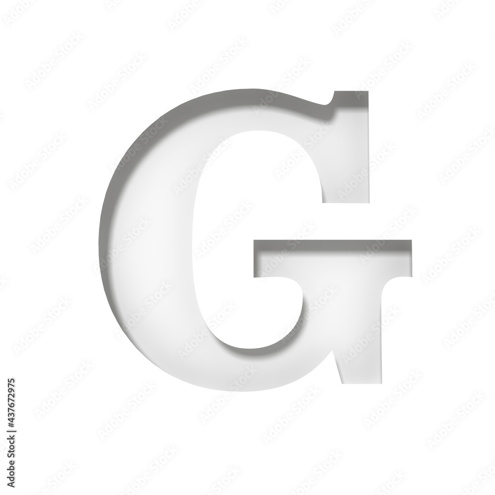 G letter white sign cut out stencil design alphabet capital letter 3d rendering isolated on white background in high resolution for print and business presentations G letter white sign cut out stencil design alphabet capital letter 3d rendering isolated on white background in high resolution for print and business presentations