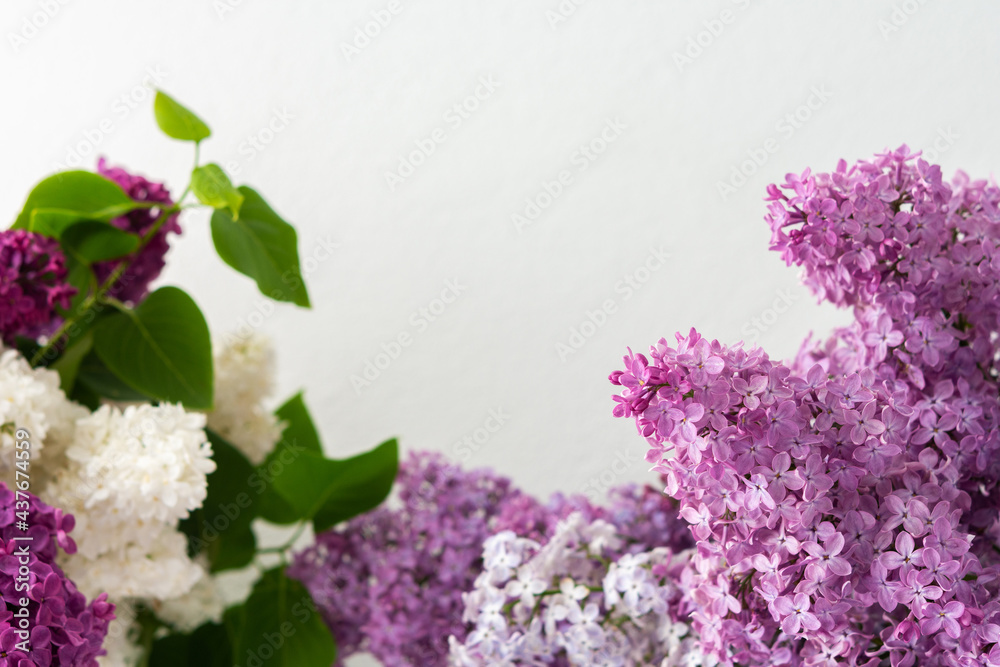 Fresh beautiful bouquet of lilac close up