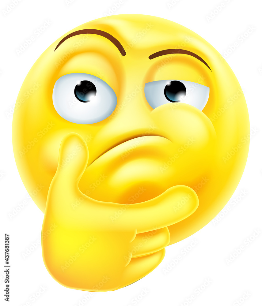 Thinking Emoticon Emoji Cartoon Icon Character