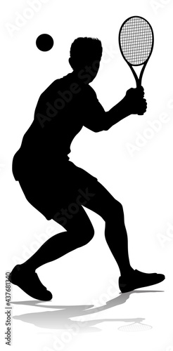 Tennis Silhouette Sport Player Man