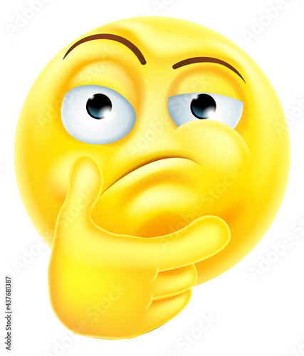 Thinking Emoticon Emoji Cartoon Icon Character
