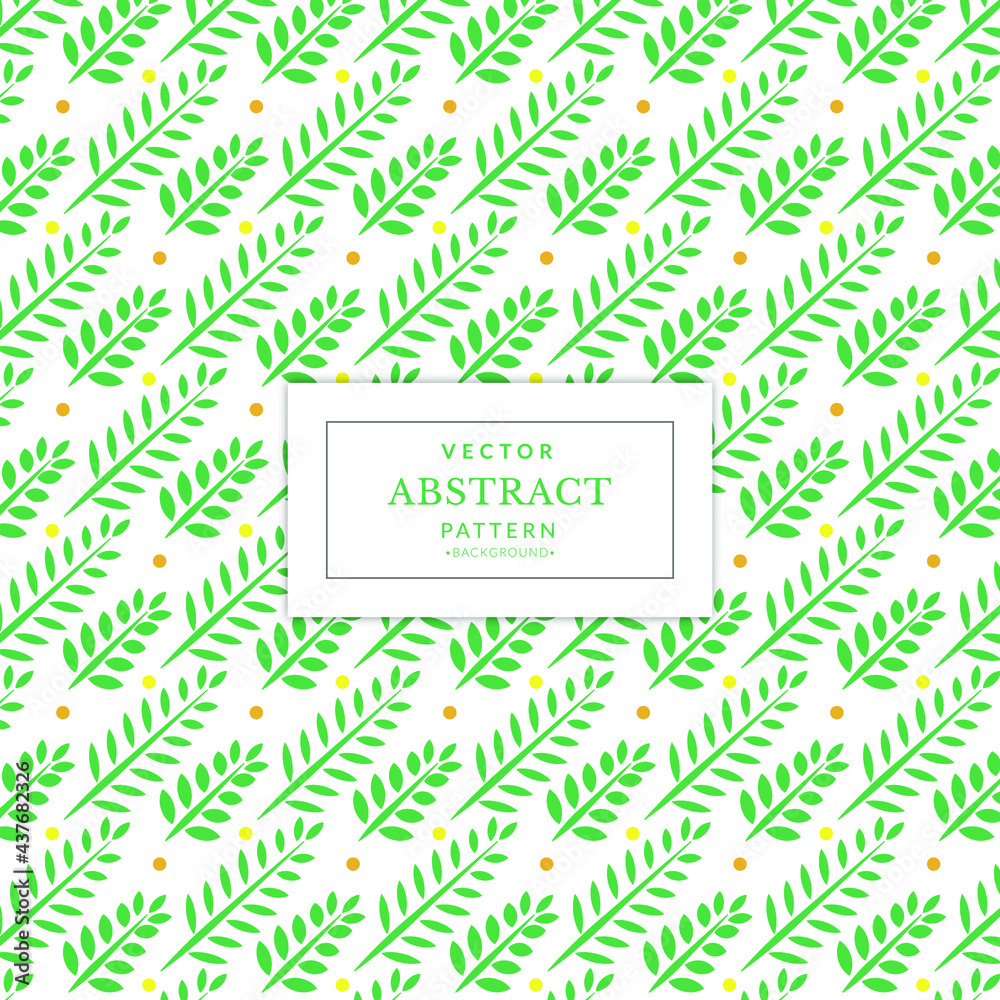 Fototapeta premium Green floral background. Abstract leaf seamless pattern green white background. Leaves Pattern. Design element for prints, decor, textile, fabric, furniture, cloth.