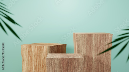 3D rendering of abstract background. Podium for show product. Blank scene showcase mockup with empty round stage.