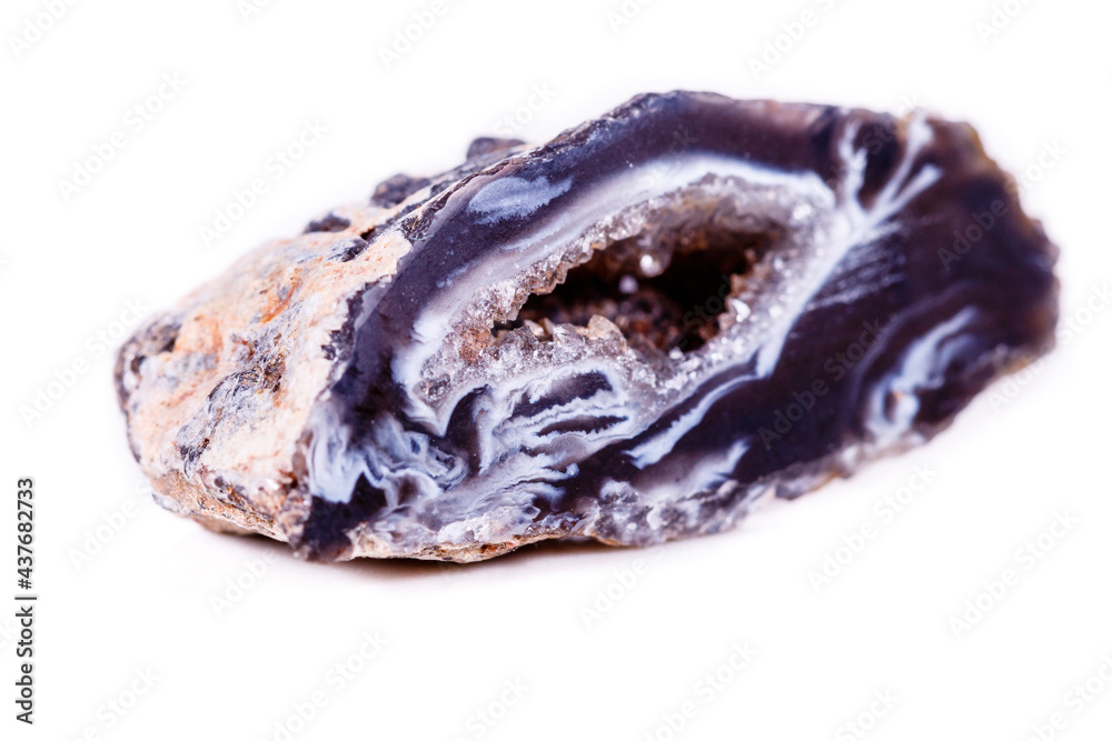 Macro mineral stone agate bud on white background Macro mineral stone agate bud on white background