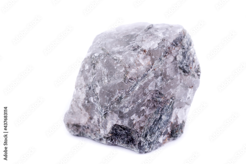 Macro mineral stone Apatite on white background Macro mineral stone Apatite on white background