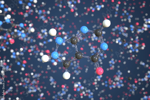 Allopurinol molecule. Conceptual molecular model. Chemical 3d rendering photo
