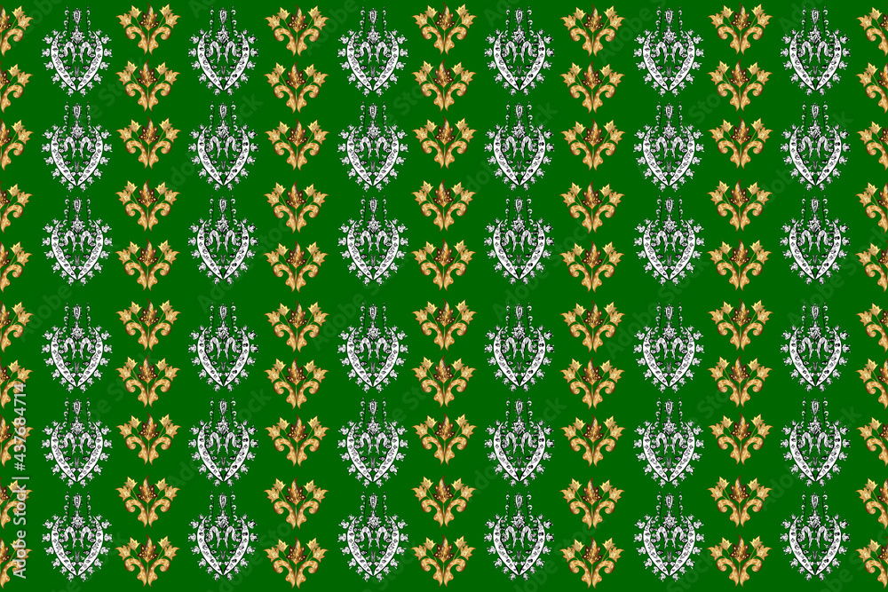 Seamless pattern with interesting doodles on colorfil background. Pano. Raster illustration. Seamless pattern with interesting doodles on colorfil background. Pano. Raster illustration.