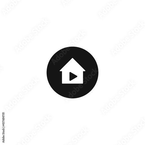 Free Download House and Media Play Button. Vector illustration for graphic design, Web, UI, app. - GFXLoad