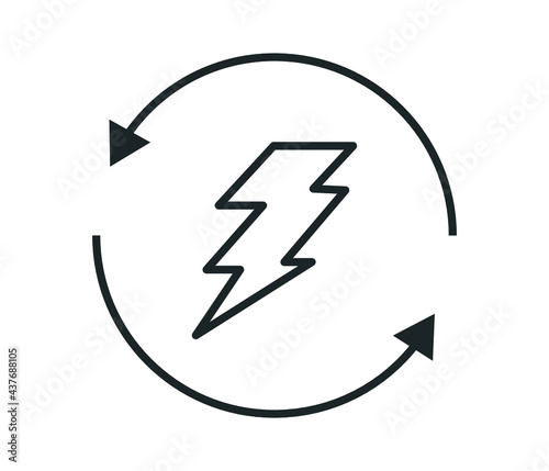 Lightning isolated vector icon. Power energy symbol. 