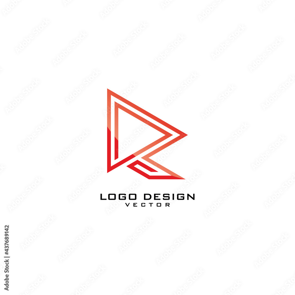 R Letter Line Art Logo Design R Letter Line Art Logo Design