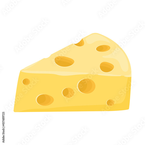 Cartoon vector illustration isolated object food a slice of cheese