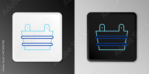 Line Sauna bucket icon isolated on grey background. Colorful outline concept. Vector