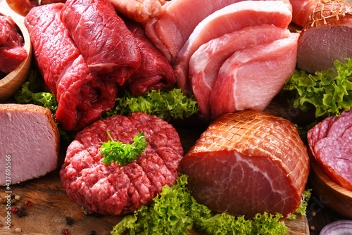 Composition with assorted meat products