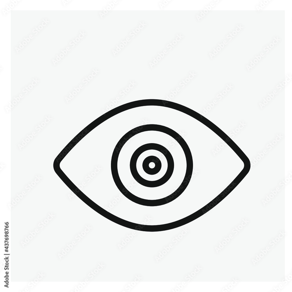 Visible eye vector icon. Editable stroke. Symbol in Line Art Style for Design, Presentation, Website or Apps Elements, Logo. Pixel vector graphics - Vector Visible eye vector icon. Editable stroke. Symbol in Line Art Style for Design, Presentation, Website or Apps Elements, Logo. Pixel vector graphics - Vector