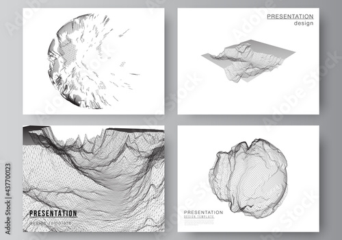 Vector layout of presentation slides design business templates, template for brochure, cover, business report. Abstract 3d digital backgrounds for futuristic minimal technology concept design.