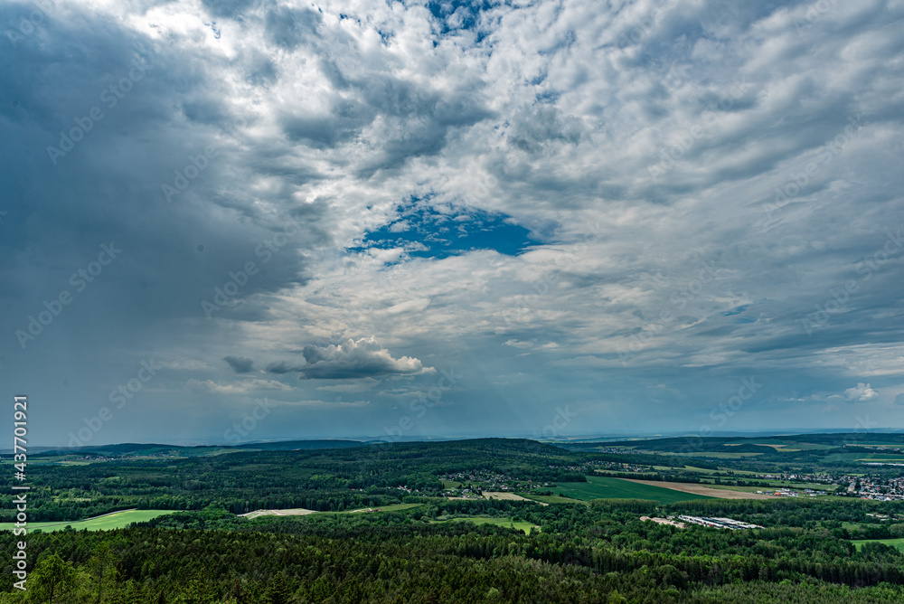 Czech Republic landscape with cloudy sky before rain - near Rokycany