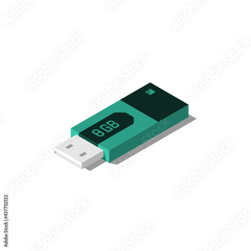 usb flash drive in isometric vector