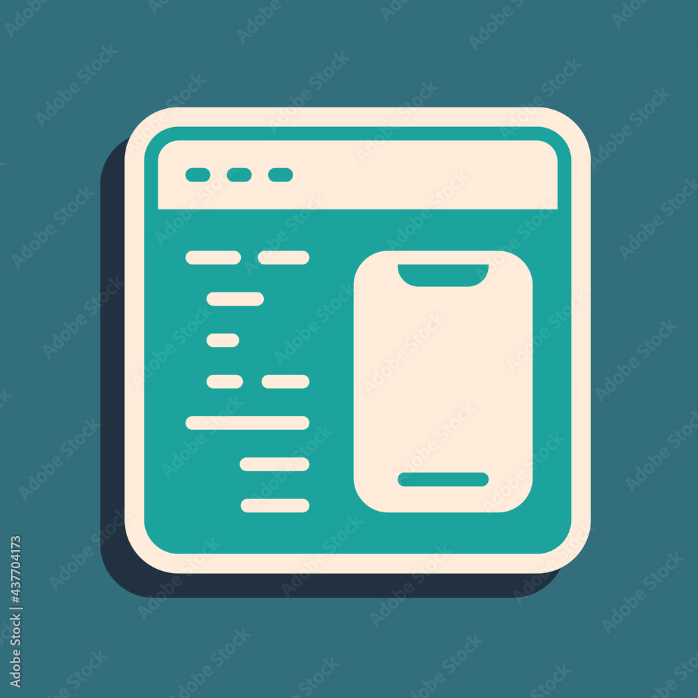 Green Software, web developer programming code icon isolated on green background. Javascript computer script random parts of program code. Long shadow style. Vector Green Software, web developer programming code icon isolated on green background. Javascript computer script random parts of program code. Long shadow style. Vector