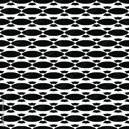 vector seamless pattern with triangular elements. abstract ornament for wallpapers and backgrounds. Black and white colors.