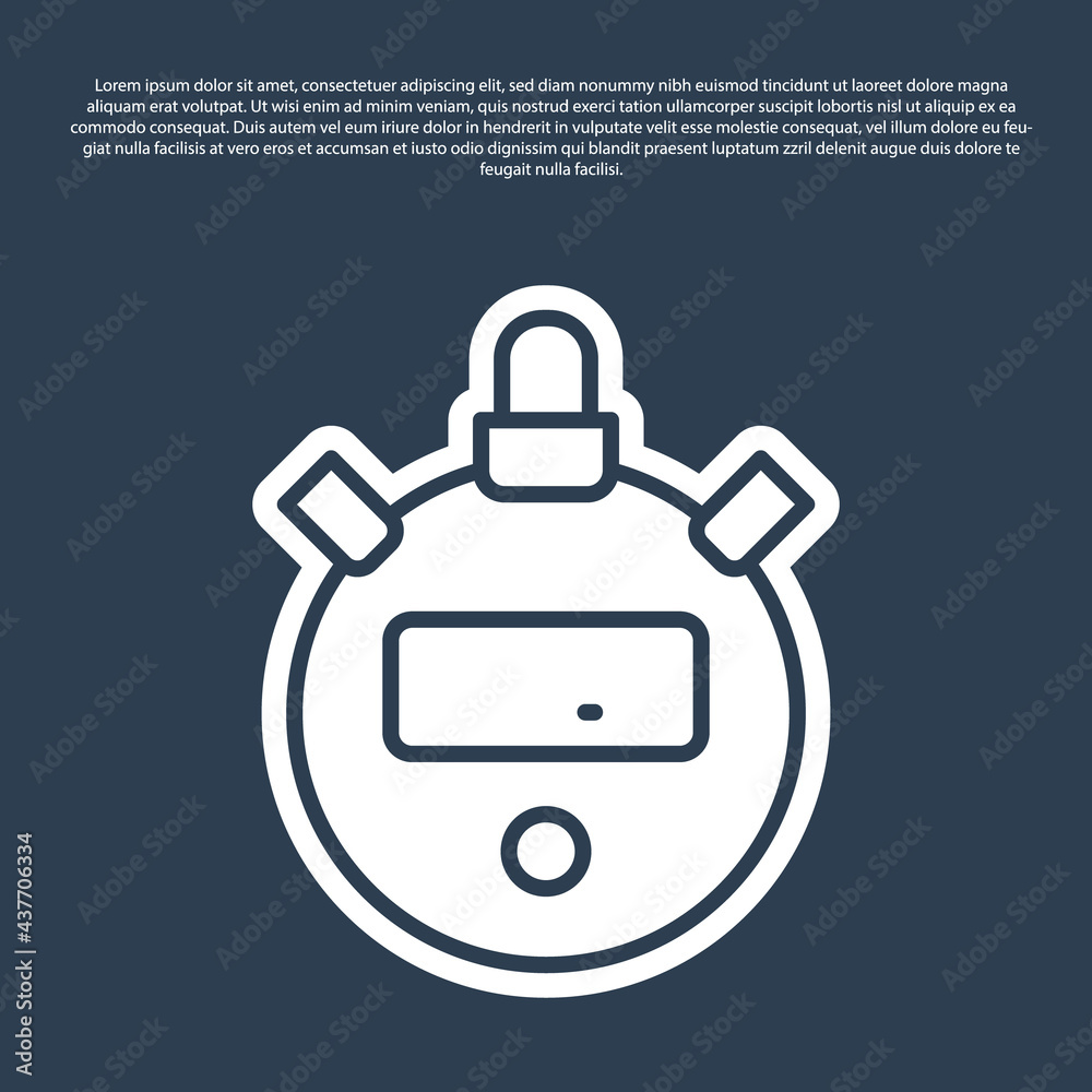 Blue line Stopwatch icon isolated on blue background. Time timer sign. Chronometer sign. Vector Blue line Stopwatch icon isolated on blue background. Time timer sign. Chronometer sign. Vector
