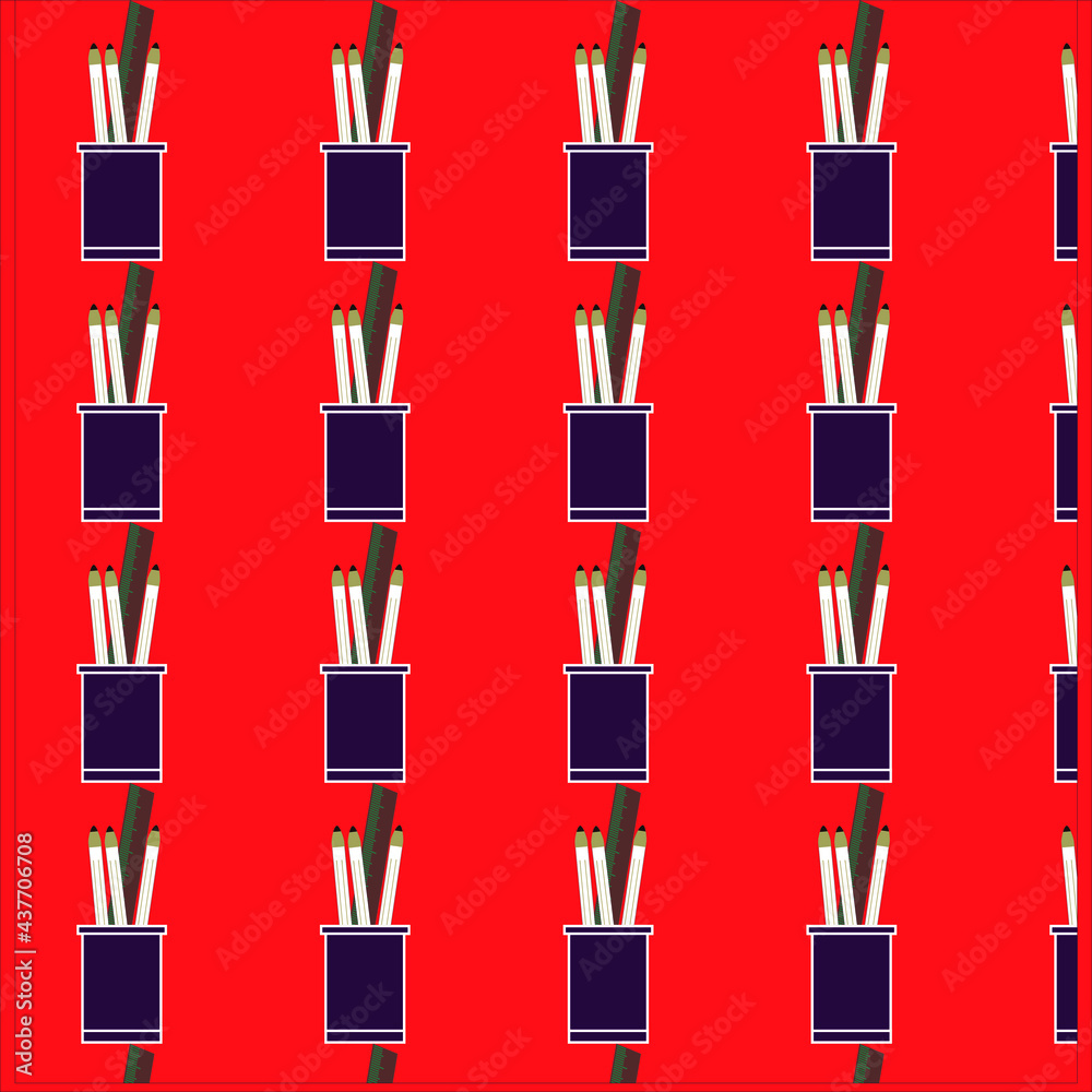 seamless pattern with office supplies