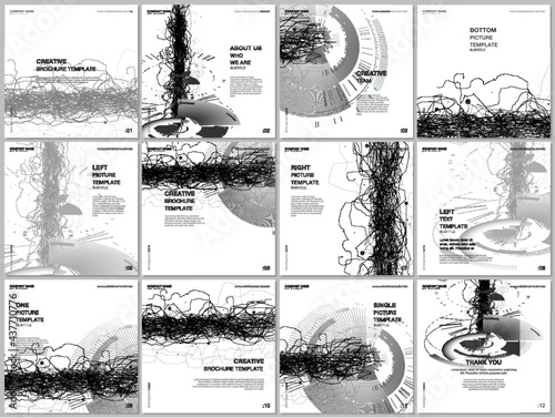 Brochure layout of square format covers design templates for square flyer leaflet, brochure design, report, magazine cover. Digital technology concept. Futuristic background for future concept.