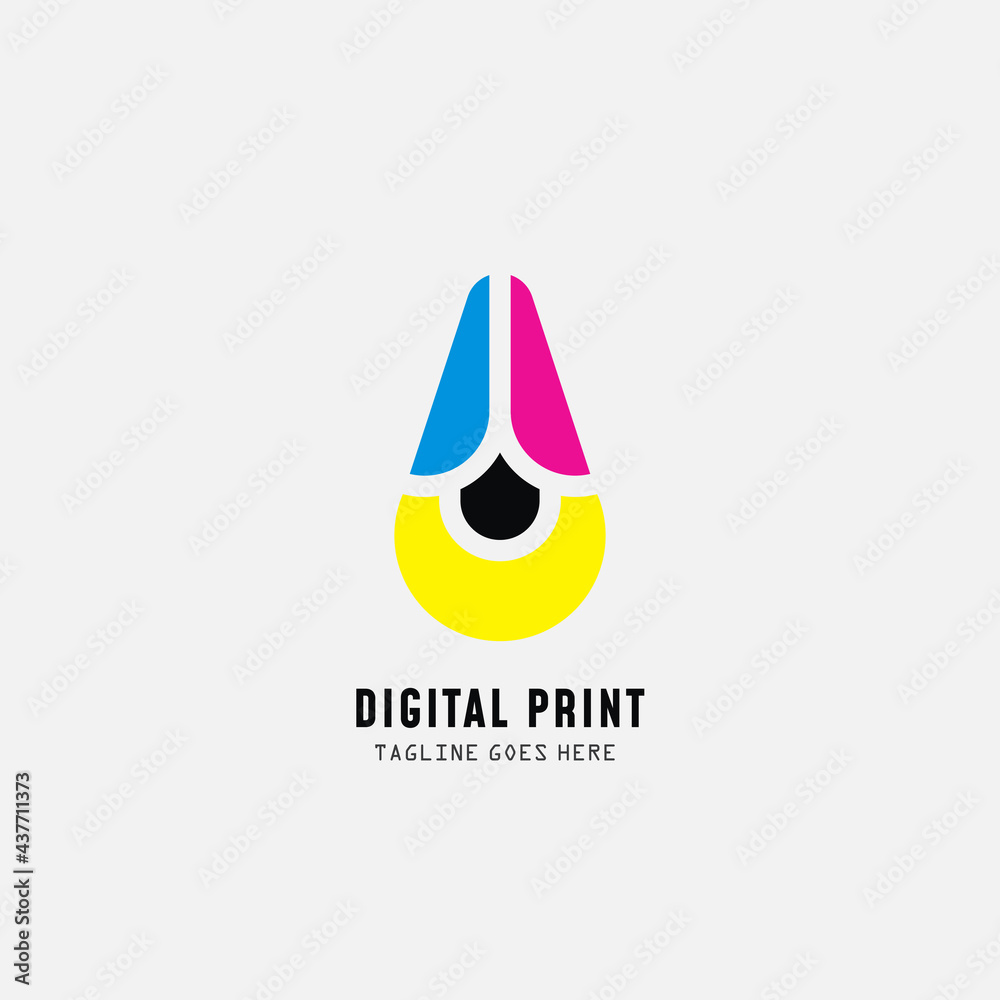 Digital print and printing logo design template. Vector illustration. Digital print and printing logo design template. Vector illustration.