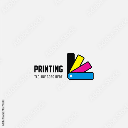 Digital print and printing logo design template. Vector illustration.