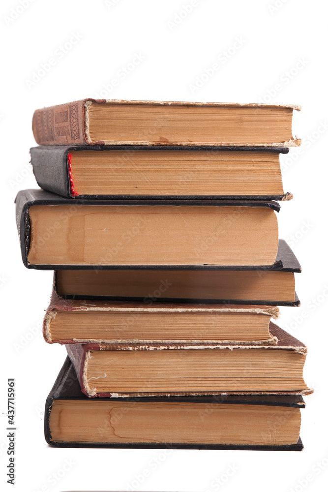 Old shabby books isolated on white background Old shabby books isolated on white background
