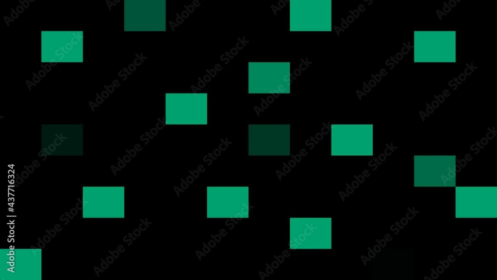 Animated background from transparent alpha channel to green. Emerging rectangles with random mosaics. Color - mint, Hue Green. The concept of the transition between videos, images. Animated background from transparent alpha channel to green. Emerging rectangles with random mosaics. Color - mint, Hue Green. The concept of the transition between videos, images.