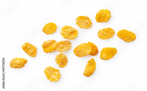 Tableau sur toile Cornflakes placed on a white background.