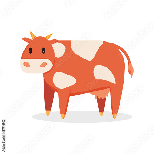 The cow is spotted. Homemade chewing gum for farming or agriculture. Vector. Isolated on white background.