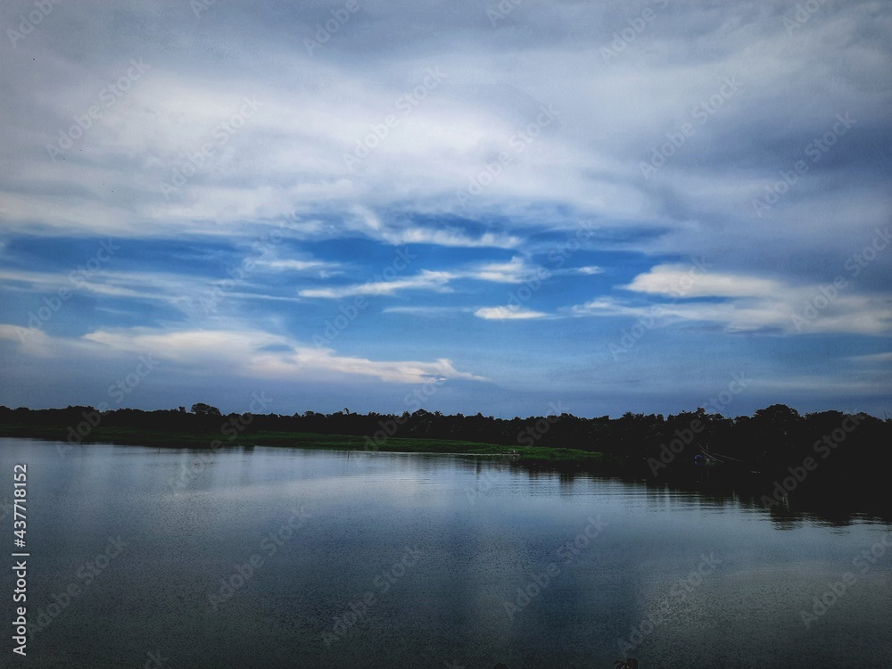 clouds over the lake